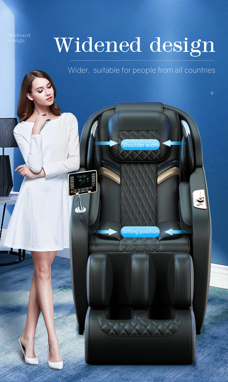 Widened seat design fits a range of body types